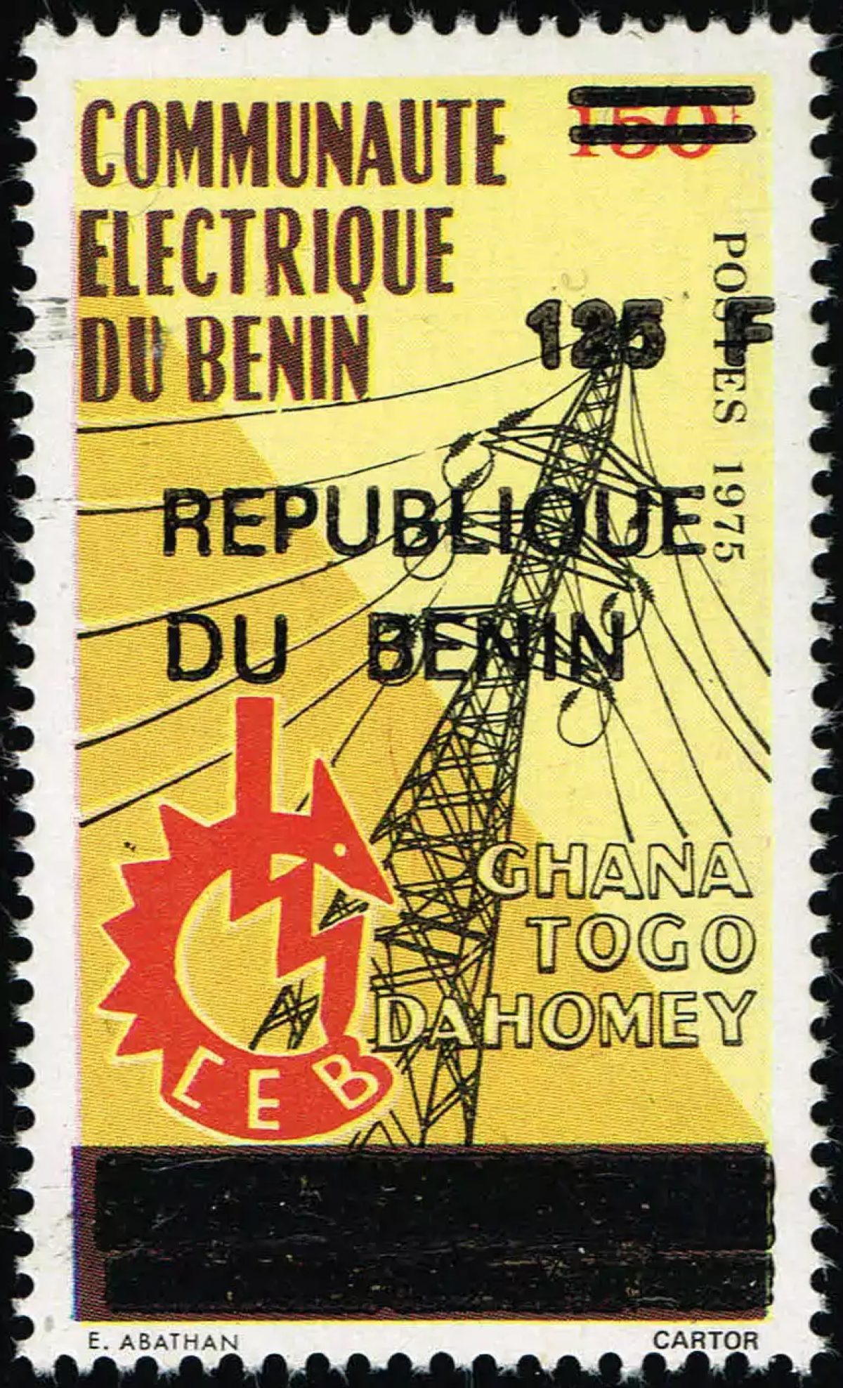 Benin 1994 Mi. 569 overprint Electric Community CEB pylon energy