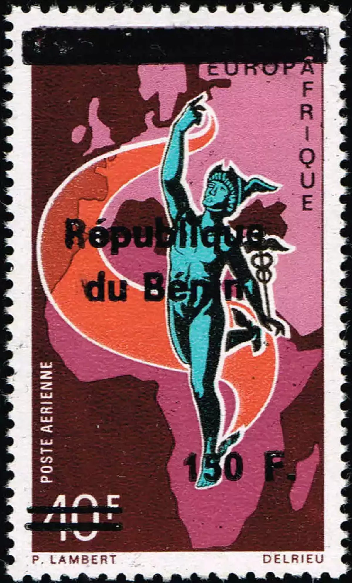 Bénin 1996 Mi. 735 surchargé poste aérienne Europafrique Mercure