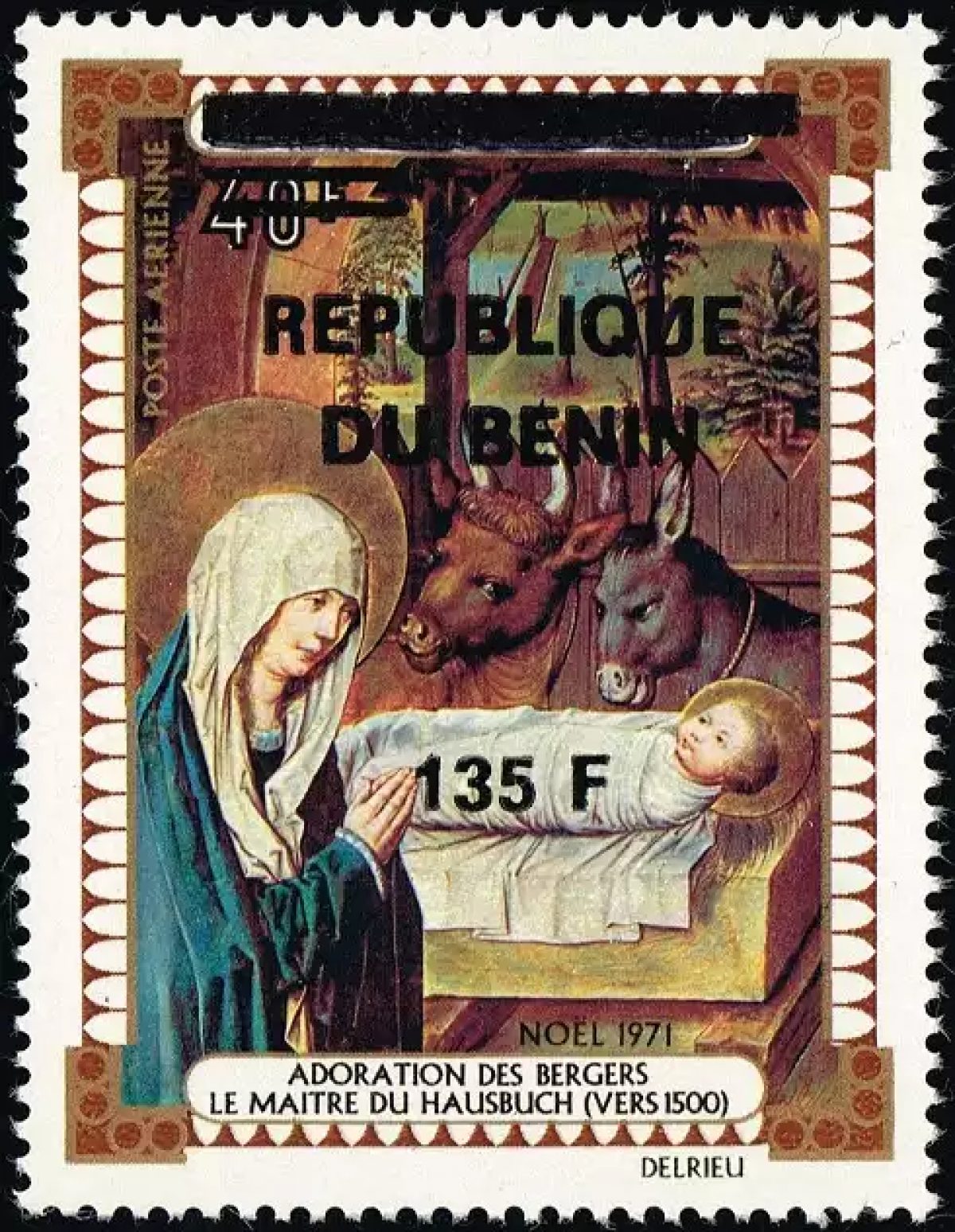Bénin 1996 Mi. 875 surchargé Noël Nativité Adoration des Bergers