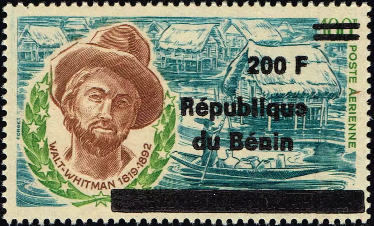 Benin 1996 Mi. 879 Aufdruck Walt Whitman Dichter Luftpost