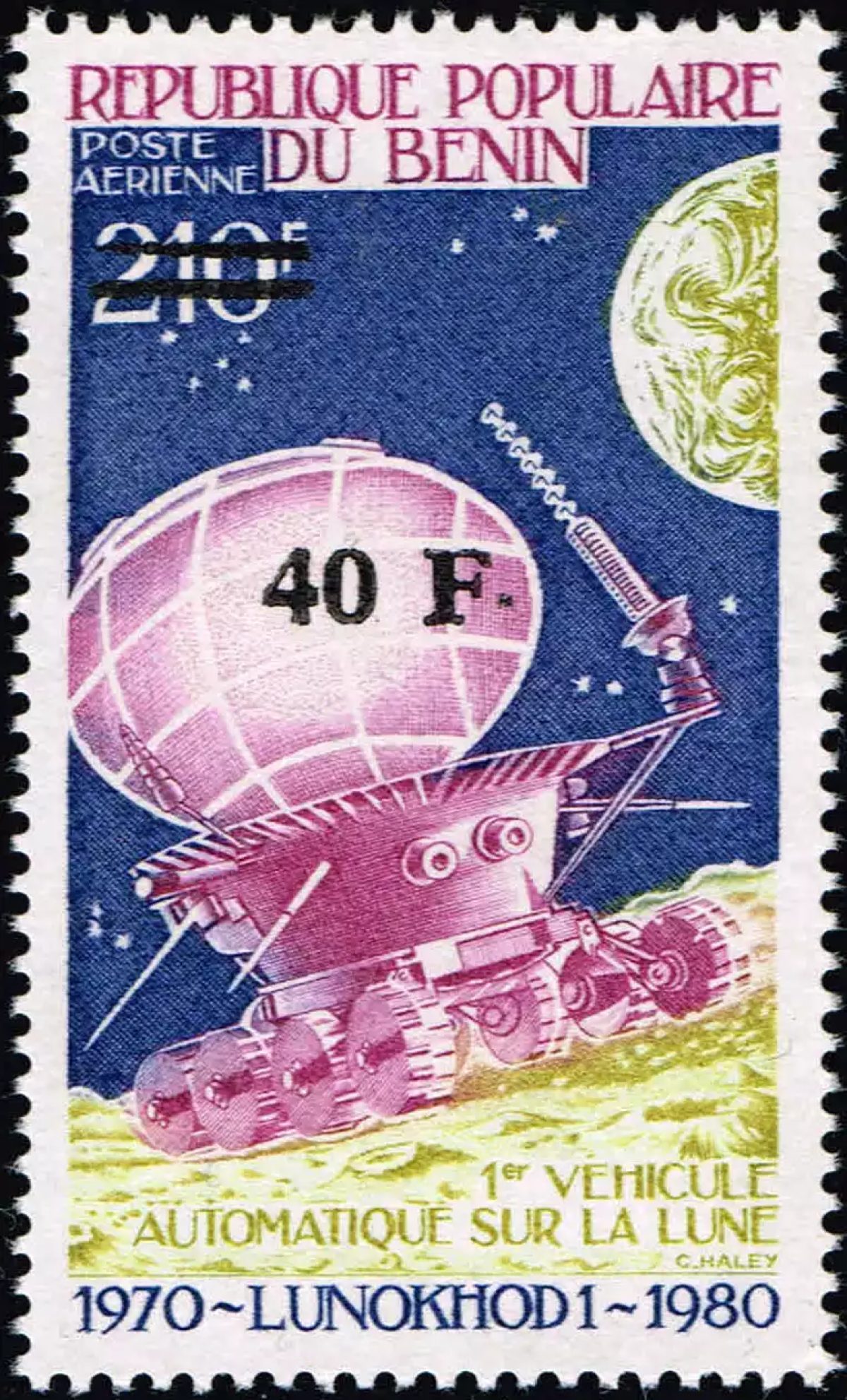 Bénin 1996 Mi. 893 surchargé Lunokhod 1 véhicule lunaire espace