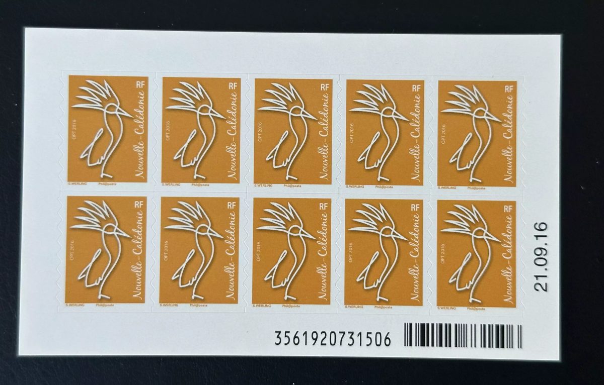 New Caledonia 2016 YT C1290 kagu bird sticker booklet