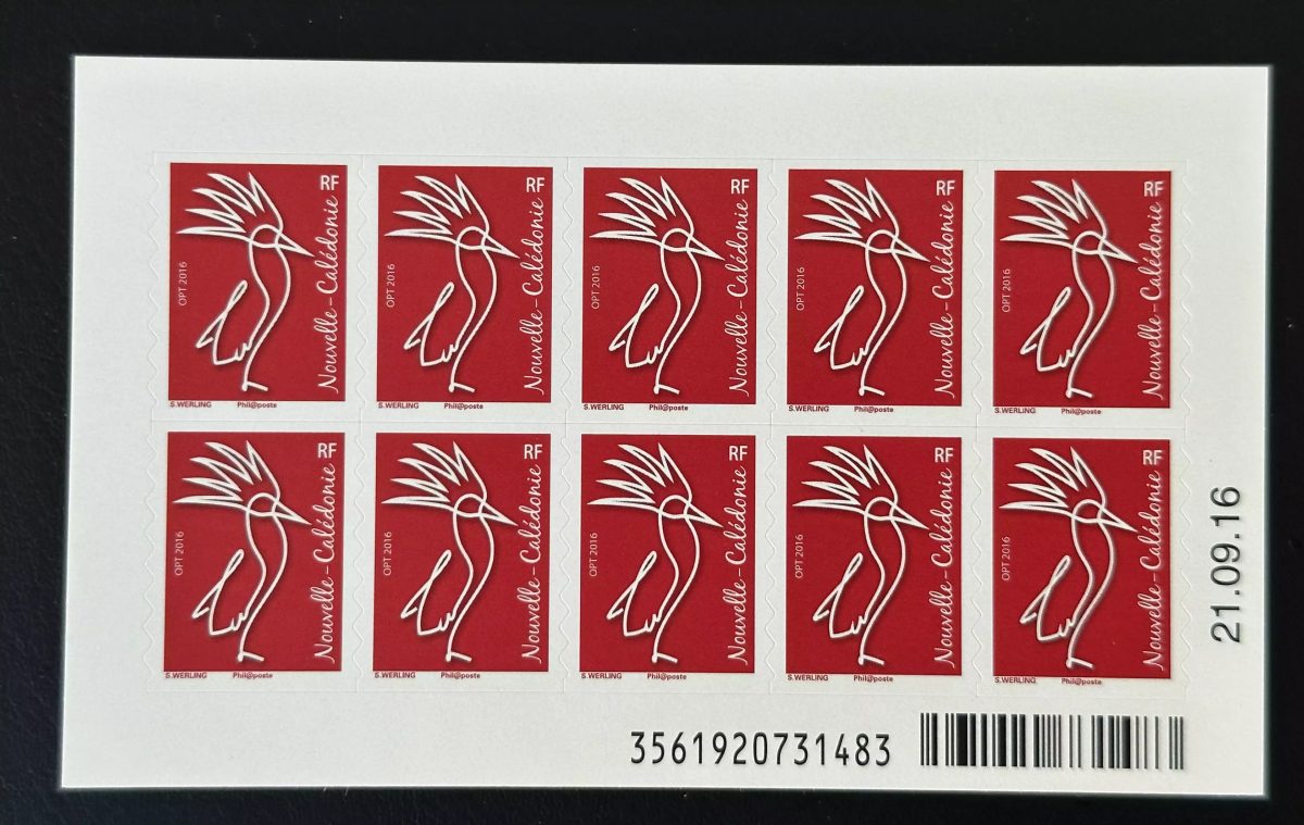 New Caledonia 2016 YT C1289 Kagu bird self-adhesive booklet