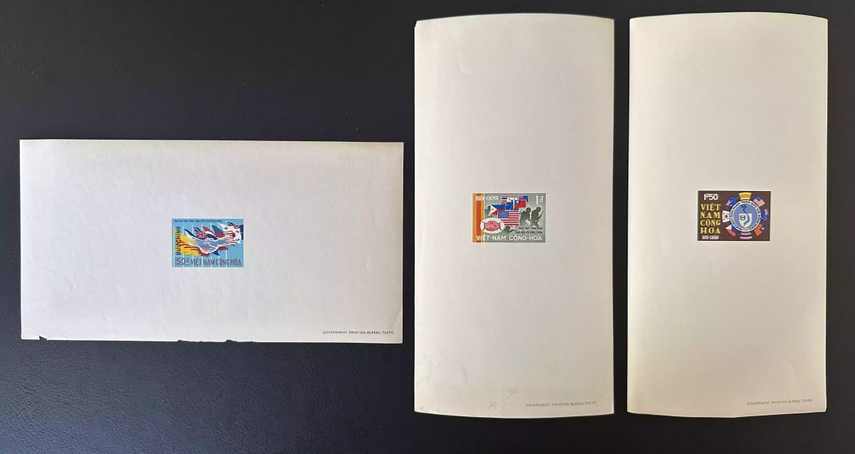 Viêt Nam Sud 1968 YT 331-332 334 épreuves de luxe drapeaux diplomatie