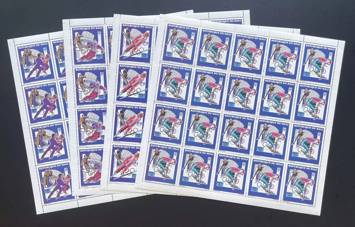 Mali 1994 YT 598-601 planche Jeux Olympiques hiver Lillehammer ski