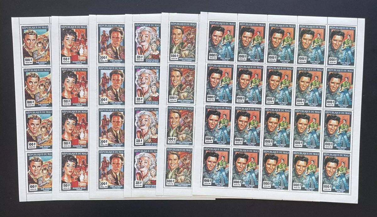 Mali 1994 YT 630-635 Bogen Elvis Presley Monroe Douglas Kino