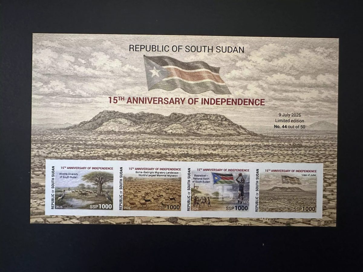 Südsudan 2026 Bl. ND 15. Jahrestag Unabhängigkeit Fauna Flagge
