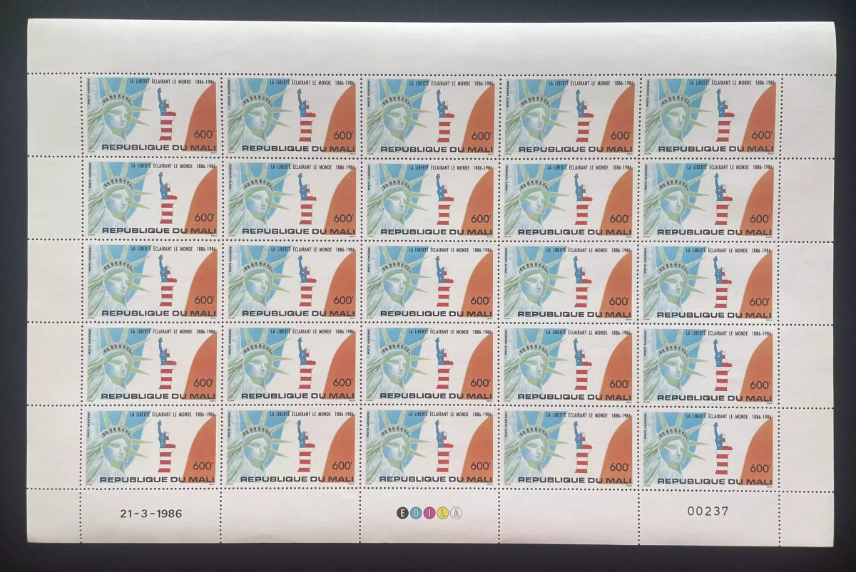 Mali 1986 YT PA 511 planche Statue Liberté centenaire 1886-1986