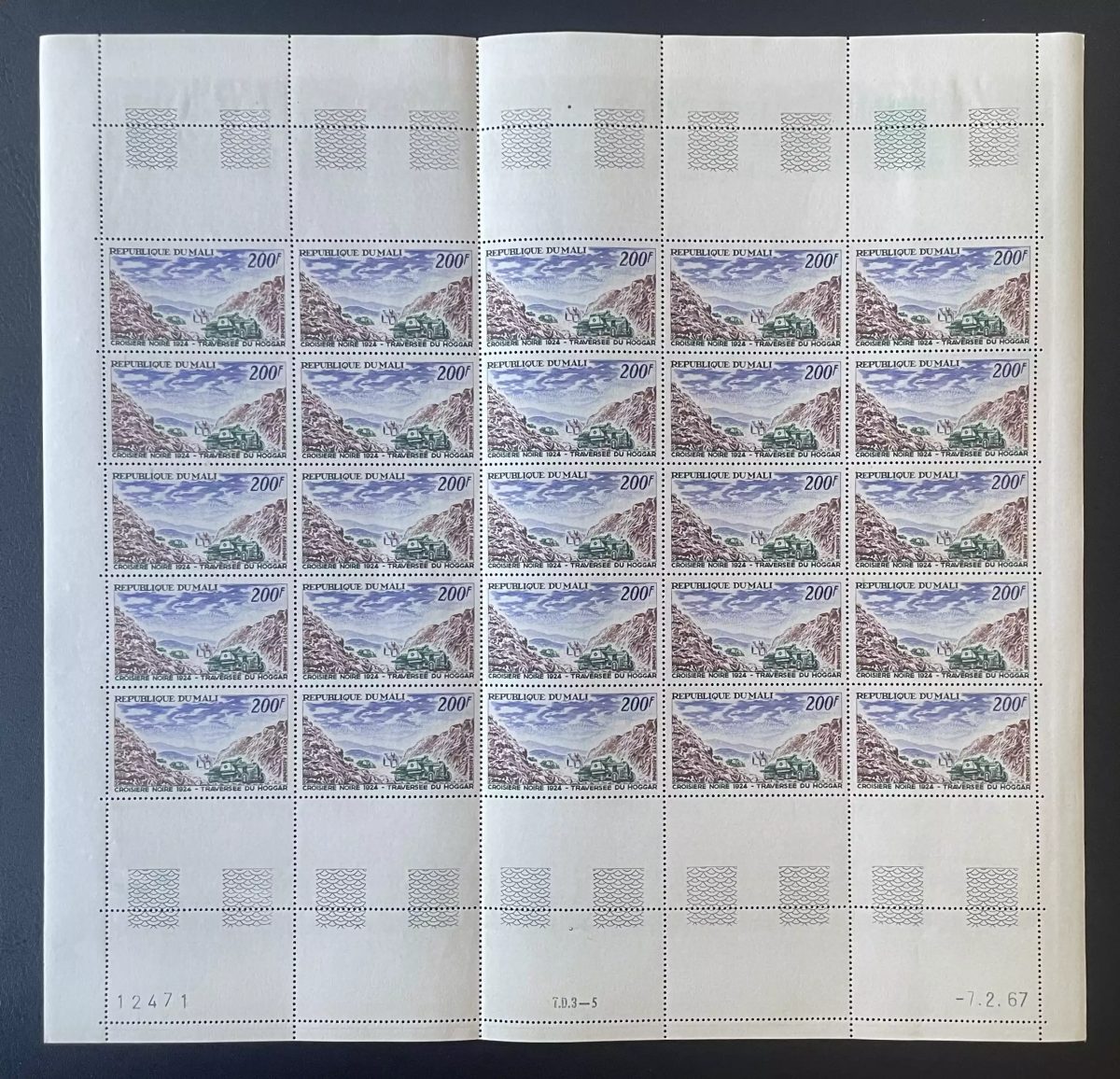 Mali 1967 YT PA 41 planche Croisière Noire 1924 traversée Hoggar