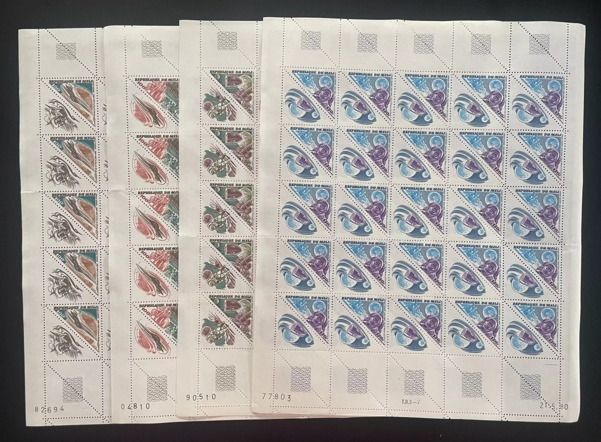 Mali 1980 YT PA 393-396 Bogen Jules Verne Weltraum Satellit