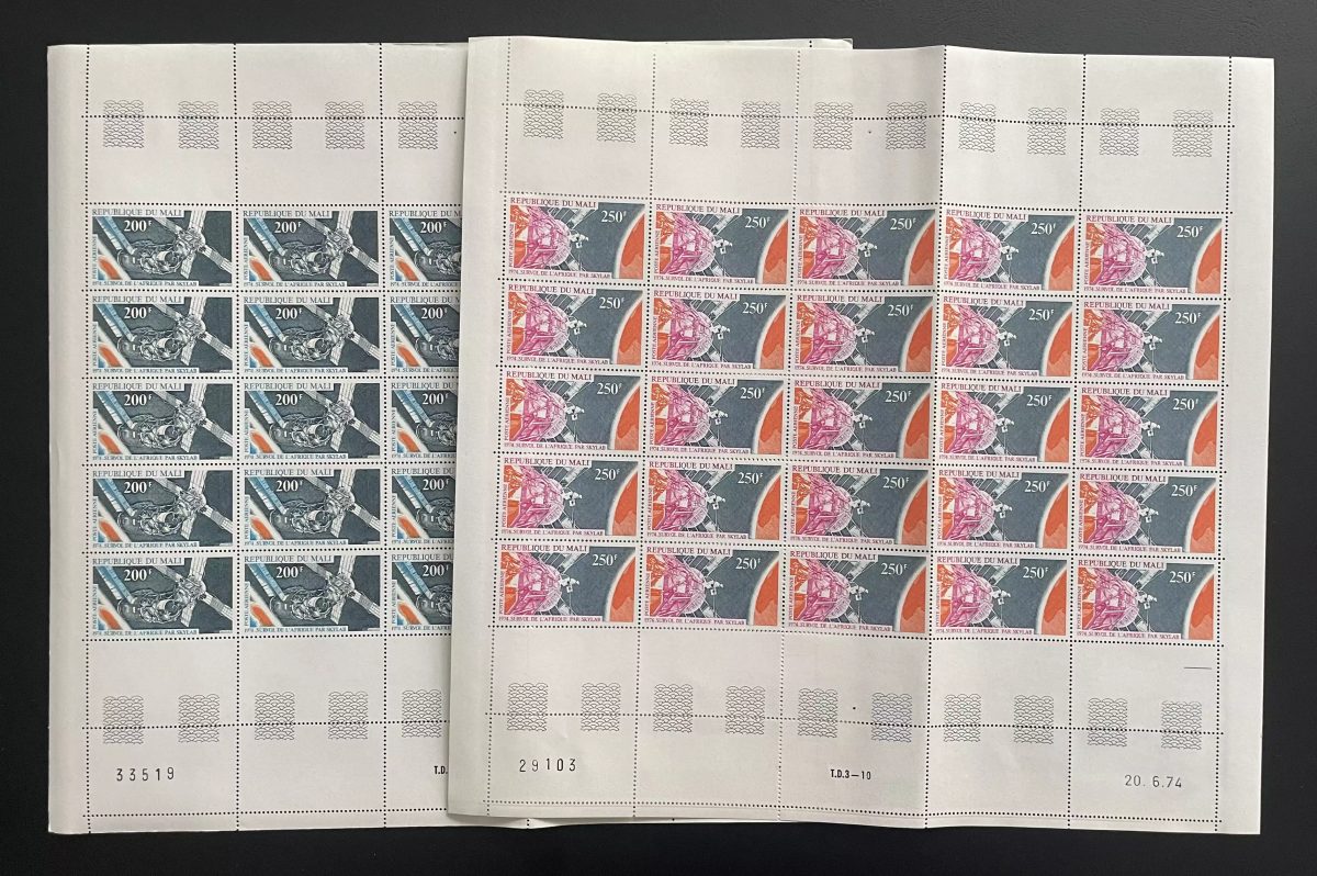 Mali 1974 YT PA 218-219 planche Skylab survol Afrique espace