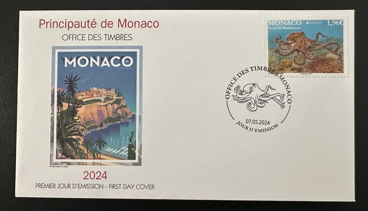 Monaco 2024 YT 3456 FDC poulpe Méditerranée Europa CEPT faune marine