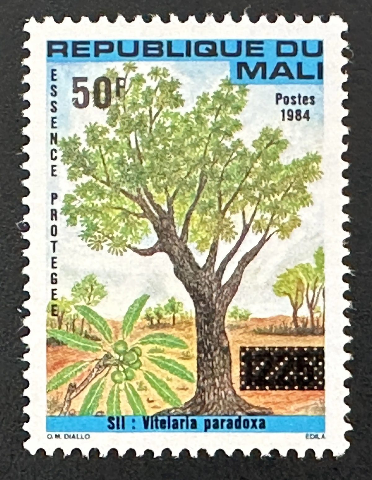 Mali 1992 Mi. 1149 surcharged Vitelaria paradoxa shea tree