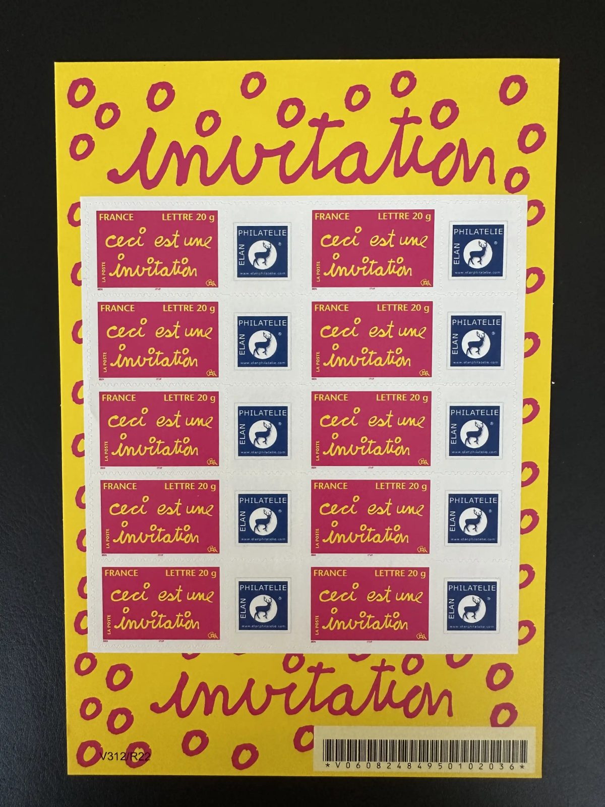 France 2005 YT F3760B feuillet Invitation personnalisé Philatélie adhésif Elan