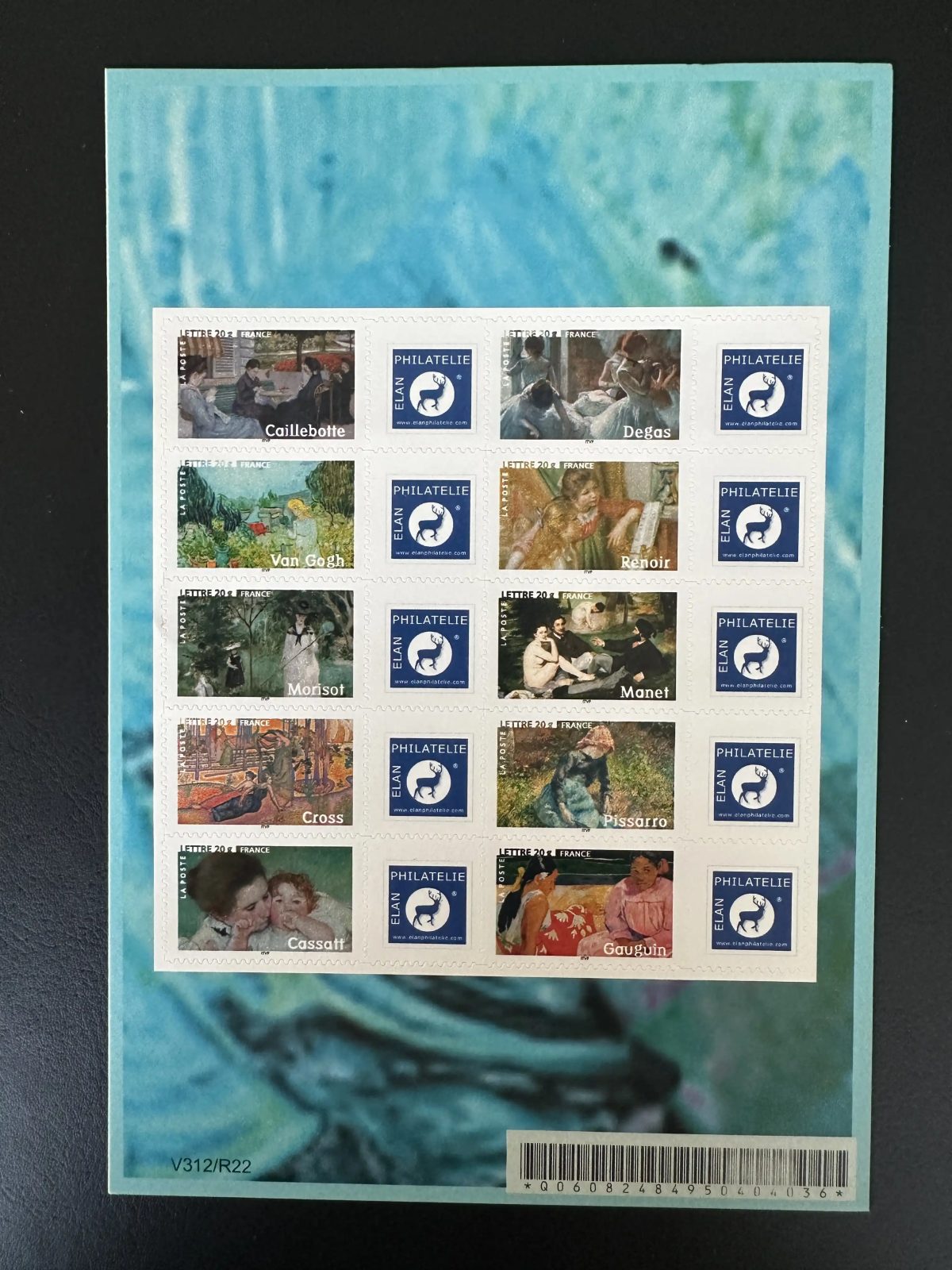 France 2006 YT F3866B feuillet impressionnisme Degas Renoir Gauguin adhésif