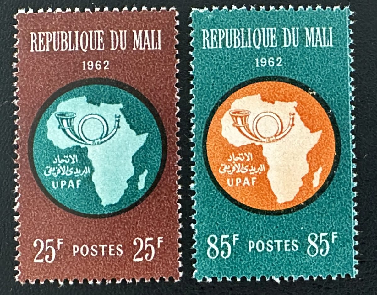 Mali 1962 Mi. 51-52 émission commune UPAF carte Afrique cor postal