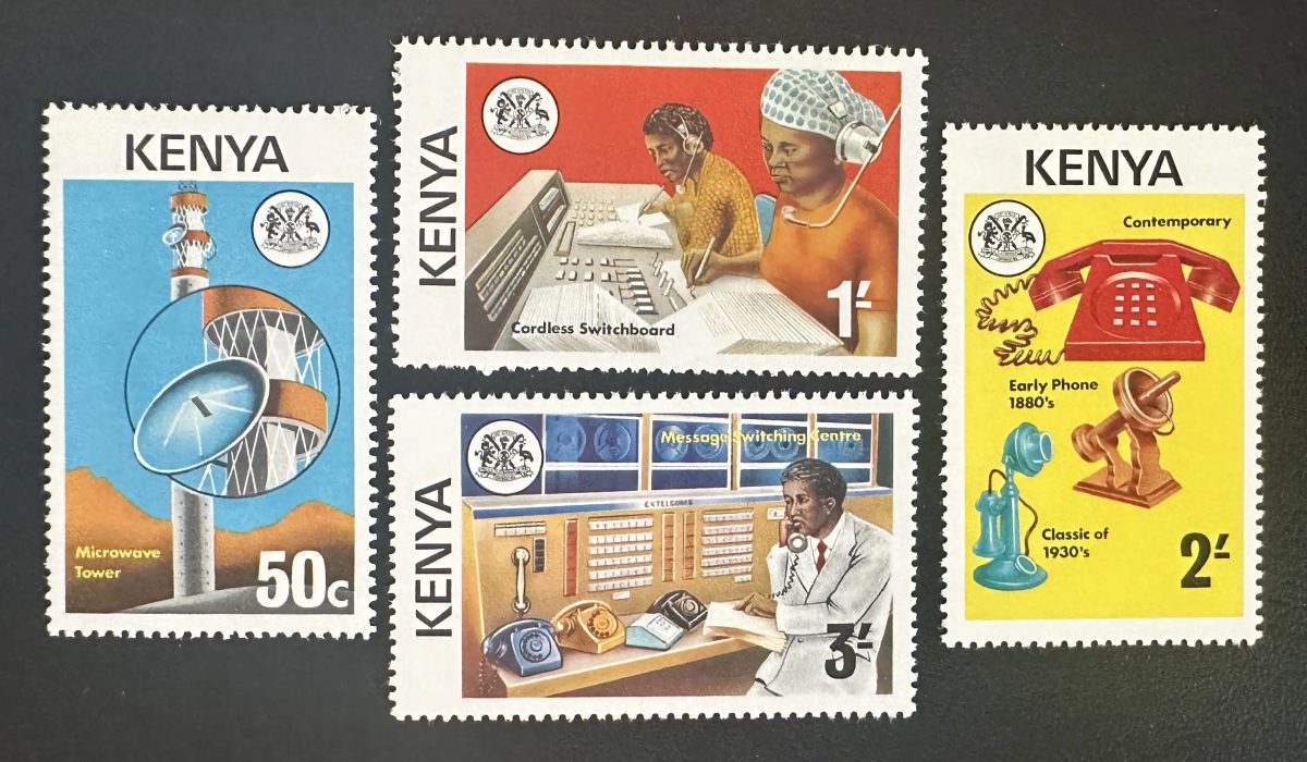 Kenya 1976 Mi. 54-57 émission commune télécommunications téléphone