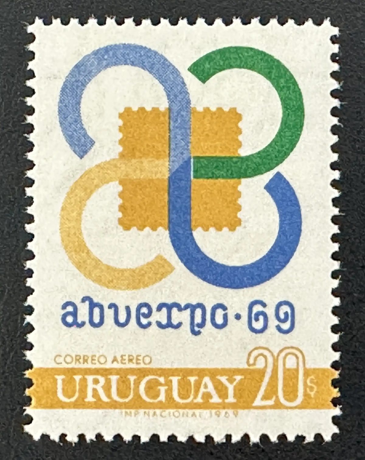 Uruguay 1969 Mi. 1154 émission commune Abuexpo 69 poste aérienne
