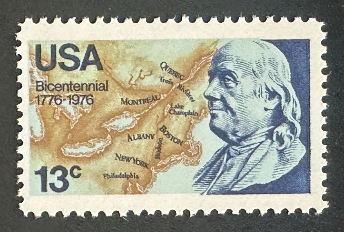États-Unis 1976 Mi. 1277 émission commune Bicentennial Franklin carte