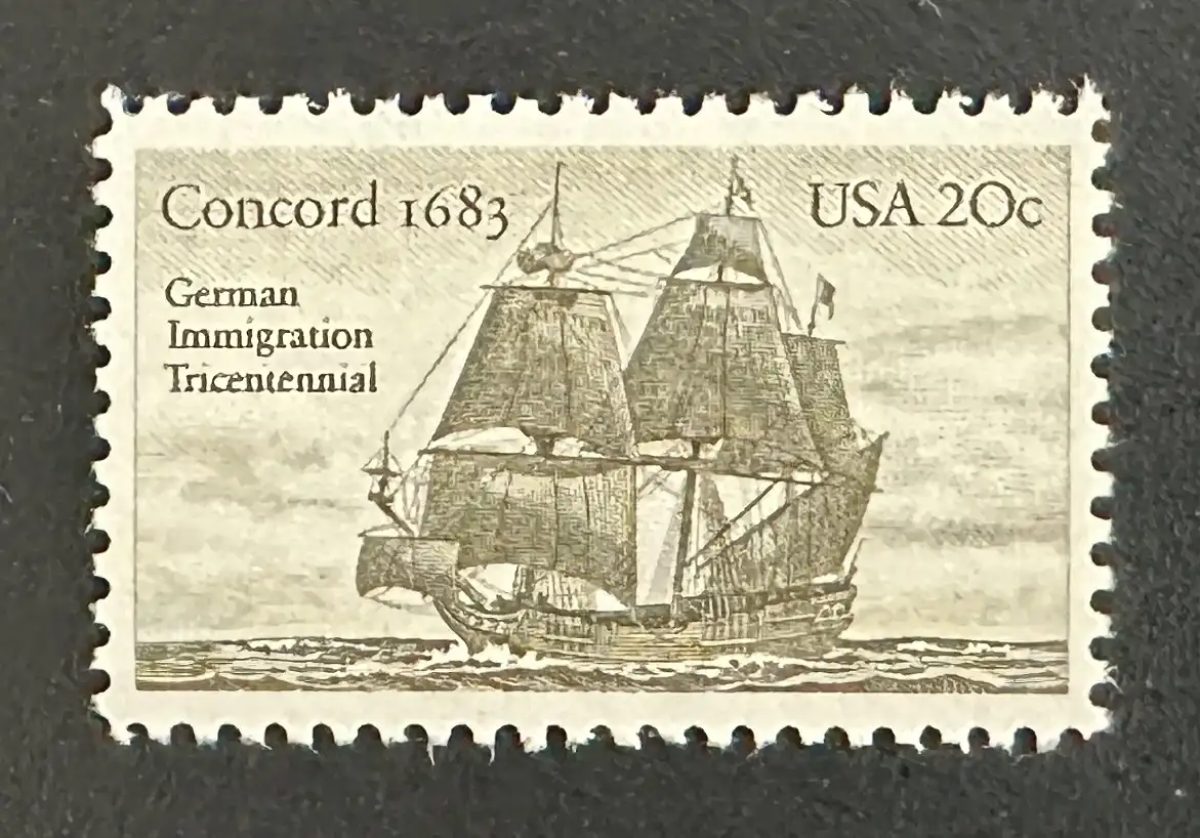 États-Unis 1983 Mi. 1628 émission commune Concord 1683 immigration navire