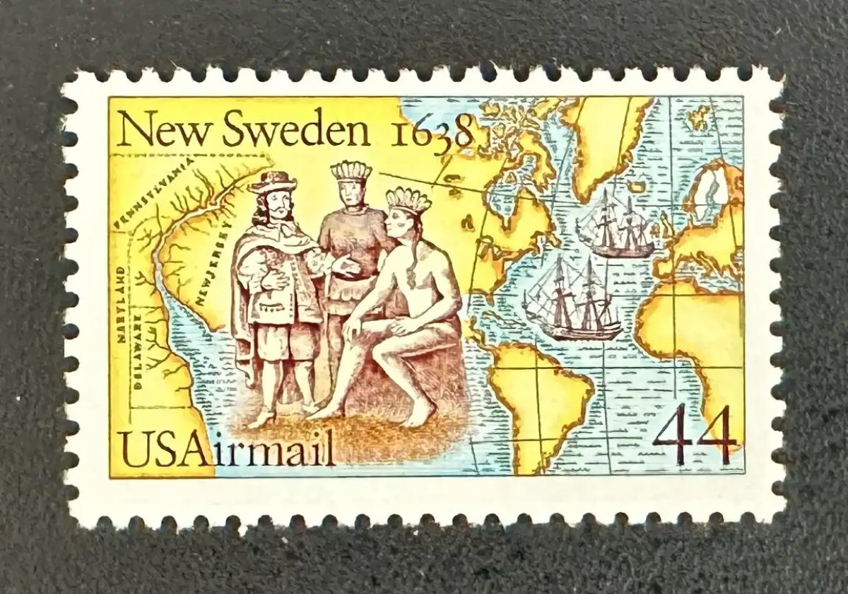 USA 1988 Mi. 1974 Joint Issue New Sweden 1638 Map Ships