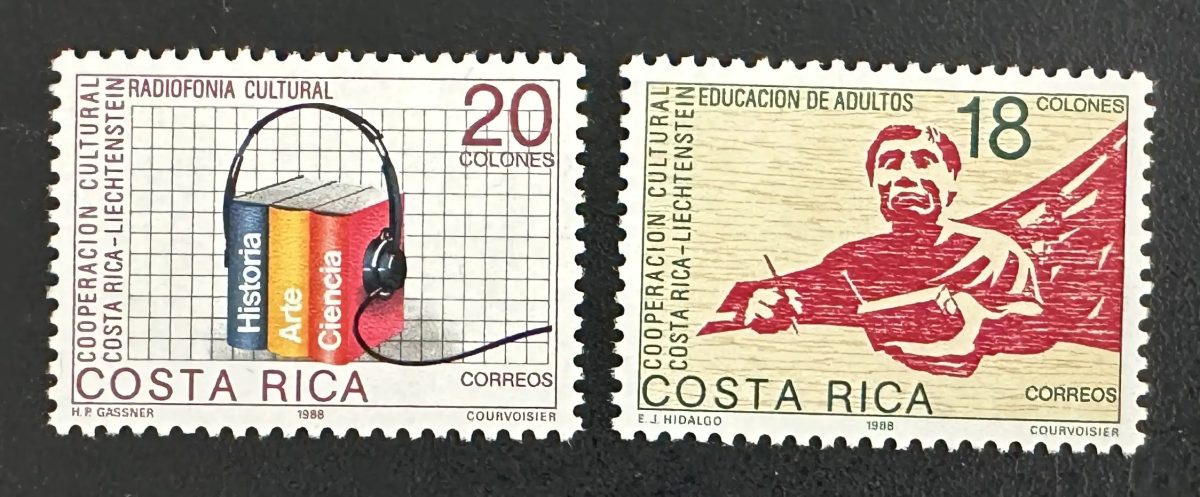 Costa Rica 1988 Mi. 1347-1348 émission commune coopération culturelle