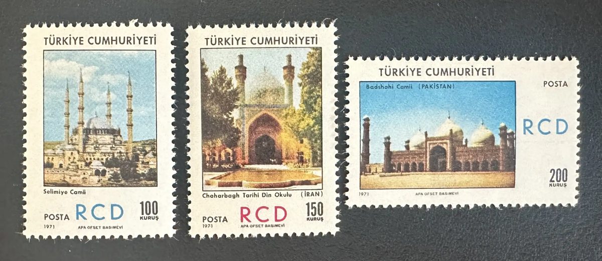 Türkei 1971 Mi. 2229-2231 Gemeinschaftsausgabe RCD Moscheen Iran Pakistan