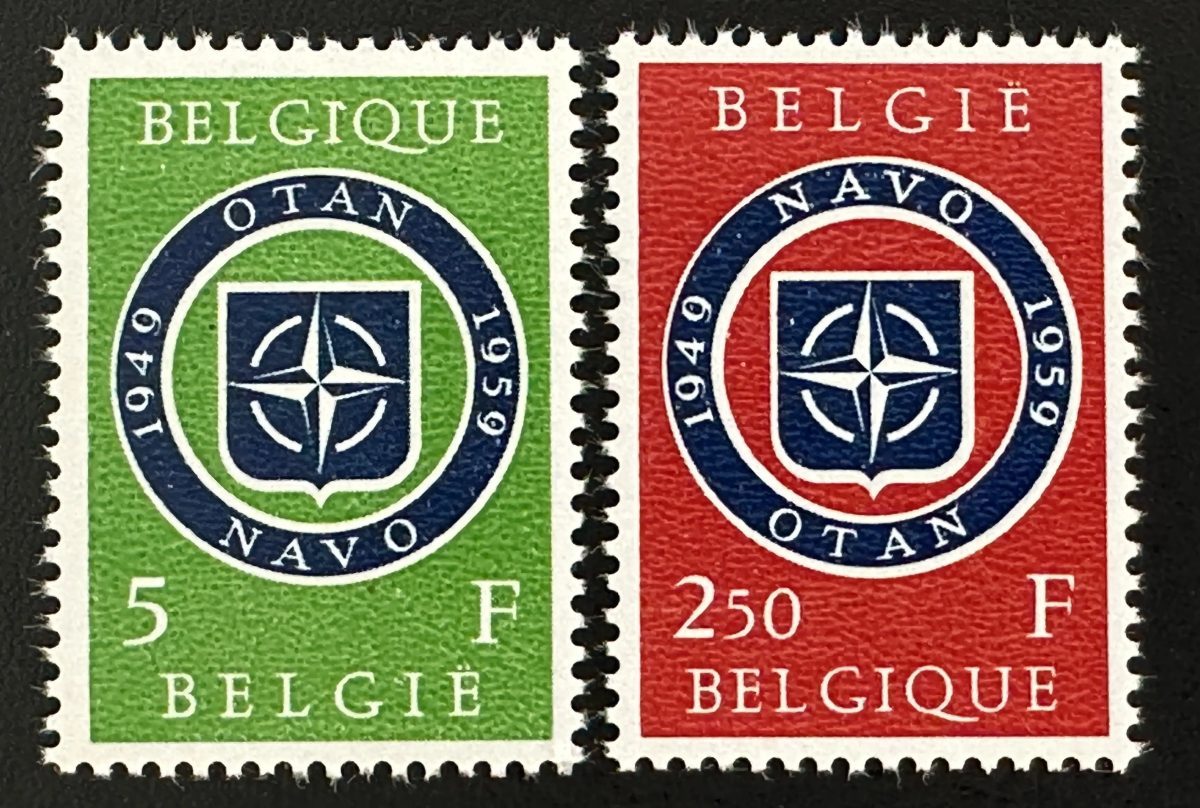 Belgique 1959 Mi. 1147-1148 émission commune OTAN NATO anniversaire