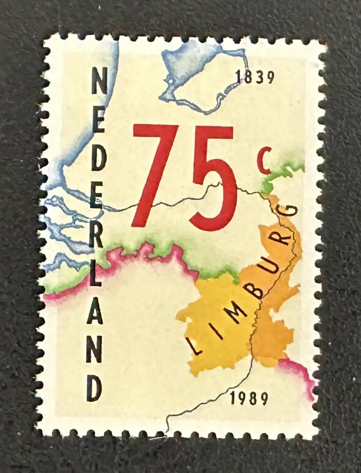 Pays-Bas 1989 Mi. 1370 émission commune Limbourg carte province
