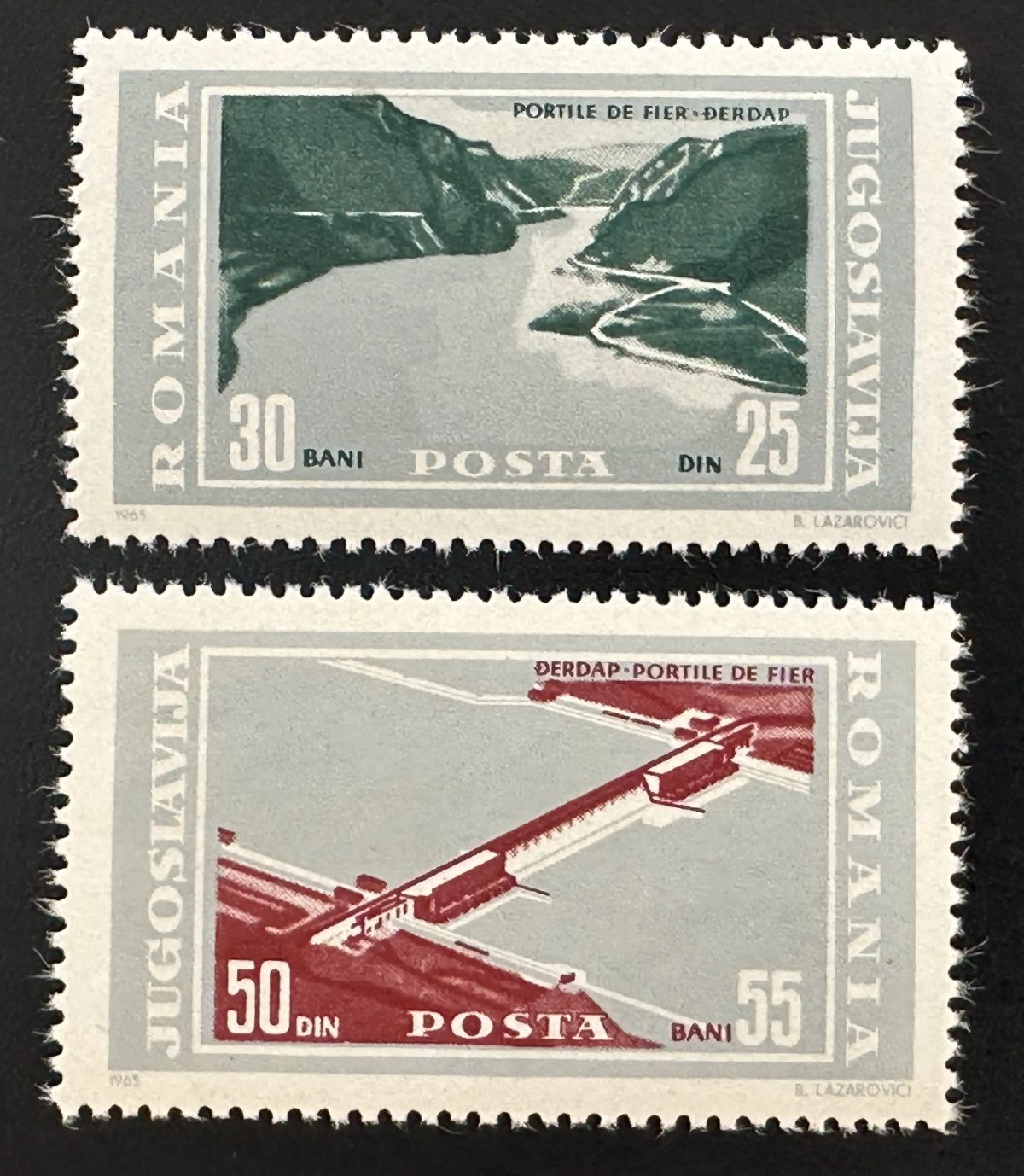 Roumanie 1965 Mi. 2403-2404 émission commune Portes de Fer Đerdap