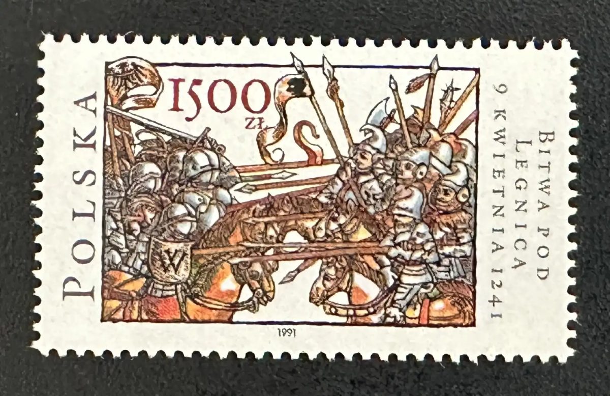 Pologne 1991 Mi. 3318 émission commune bataille Legnica 1241 chevaliers
