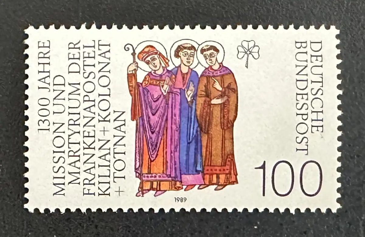 Allemagne 1989 Mi. 1424 émission commune saints Kilian Kolonat Totnan