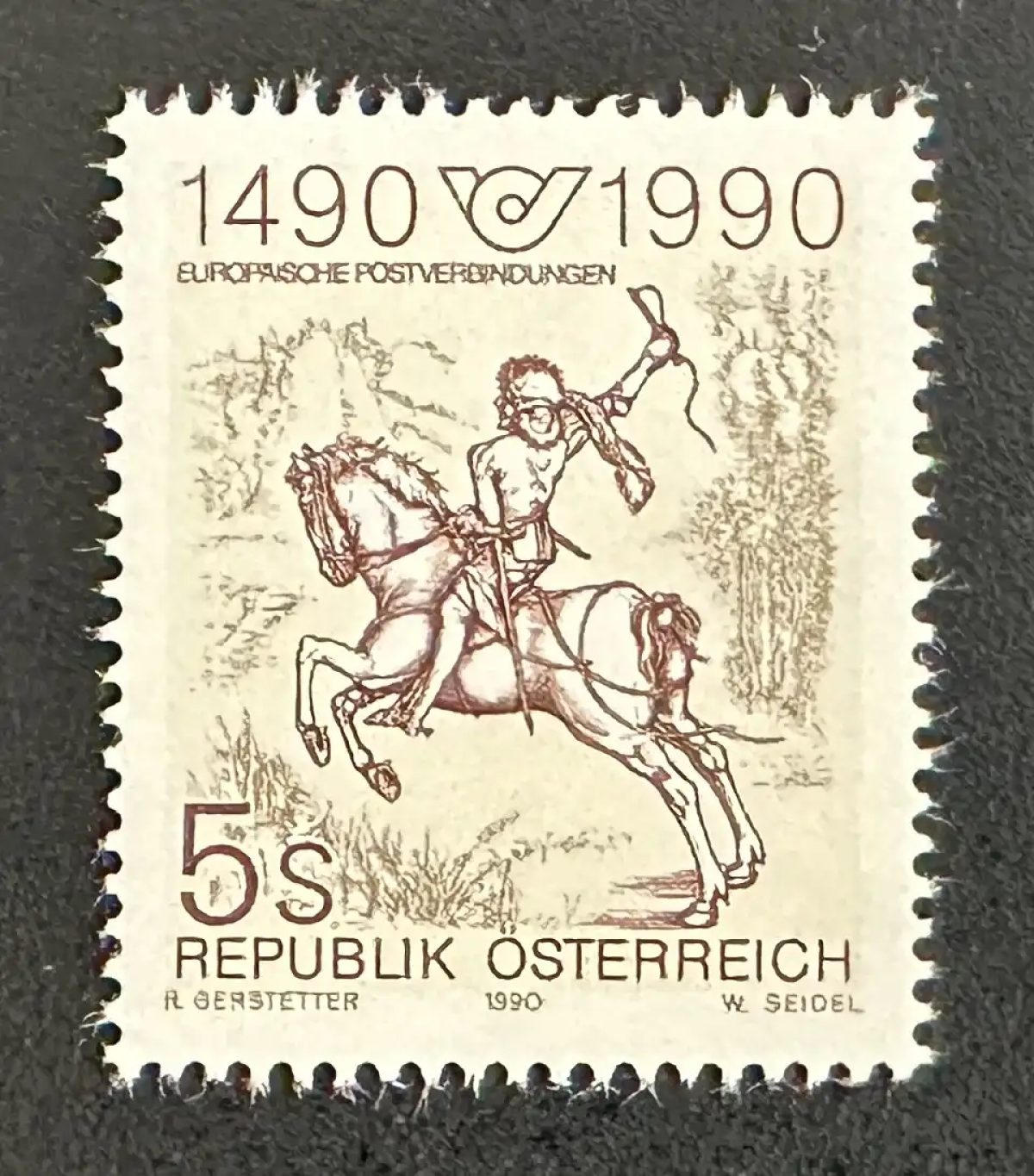 Autriche 1990 Mi. 1978 émission commune liaison postale cavalier