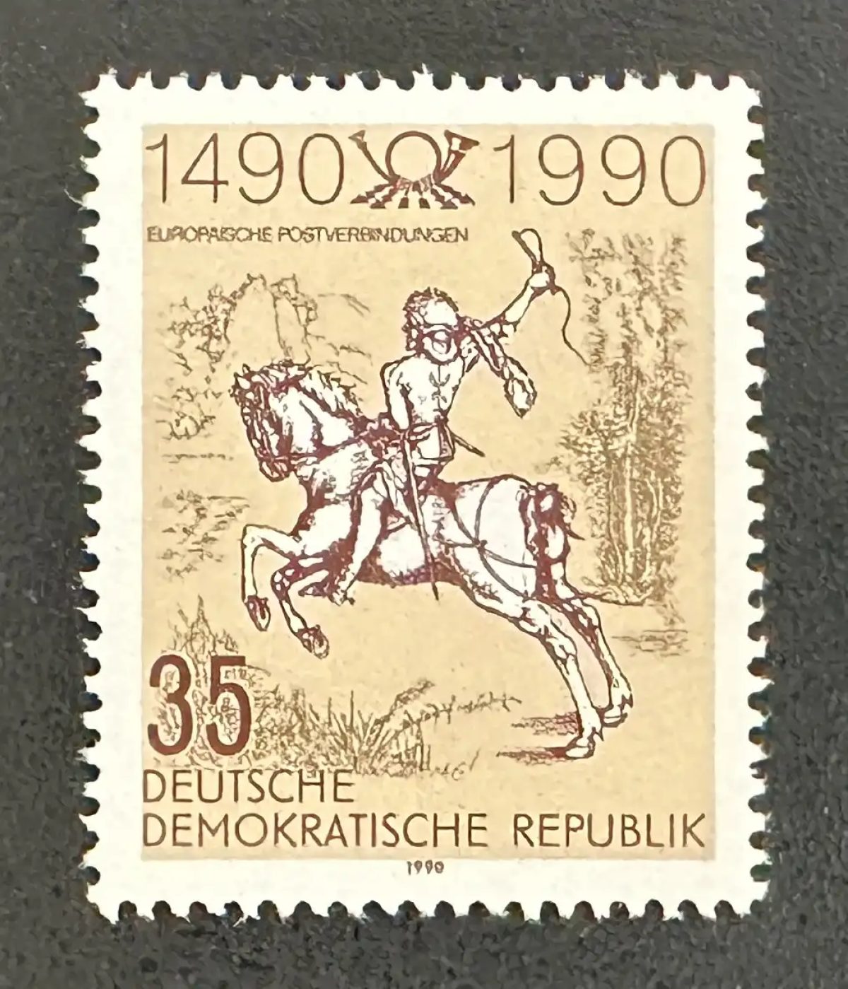 Allemagne DDR 1990 Mi. 3299 émission commune poste européenne cavalier