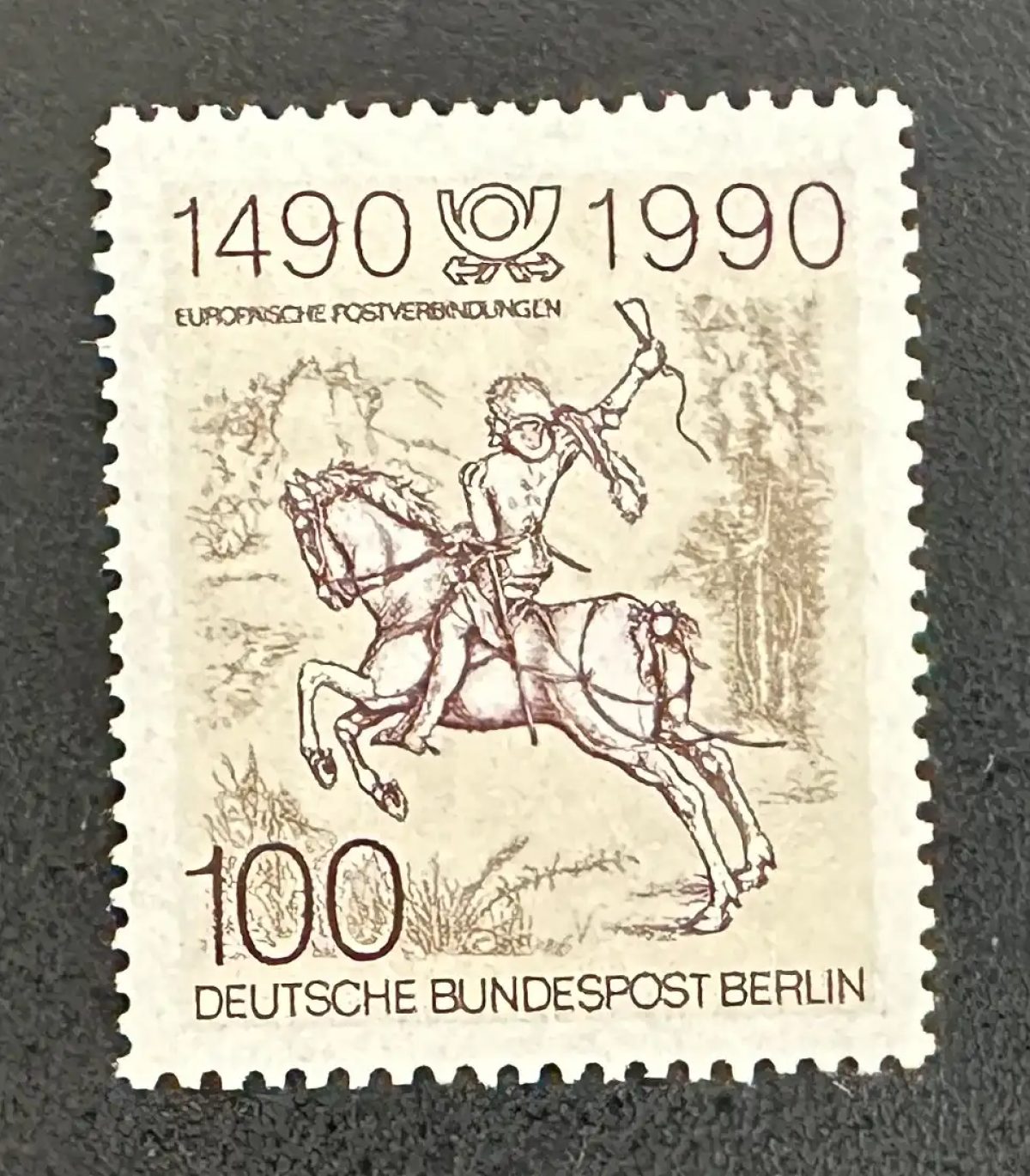 Allemagne Berlin 1990 Mi. 860 émission commune cavalier postal cheval