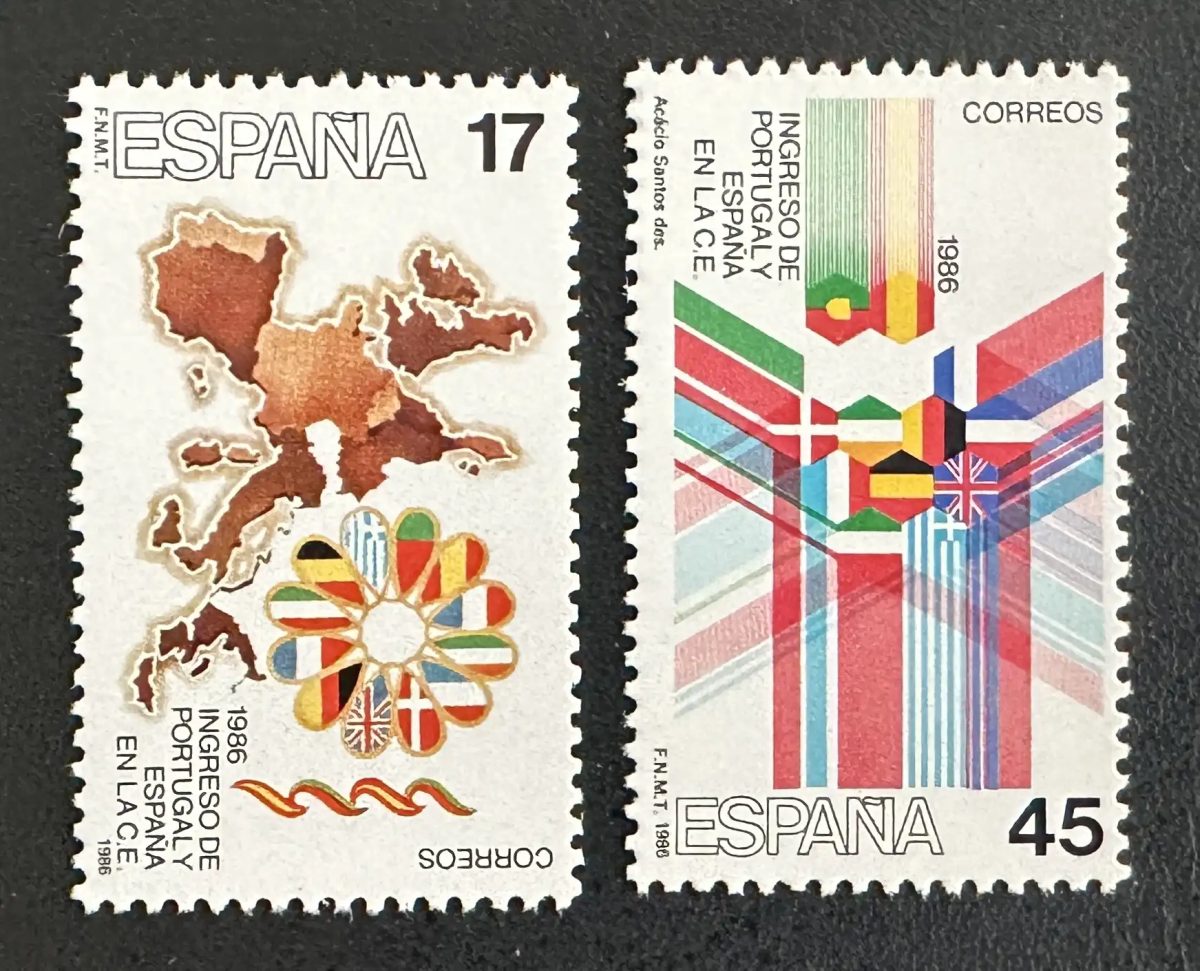 Spanien 1986 Mi. 2710 2712 Gemeinschaftsausgabe EWG-Beitritt Flaggen