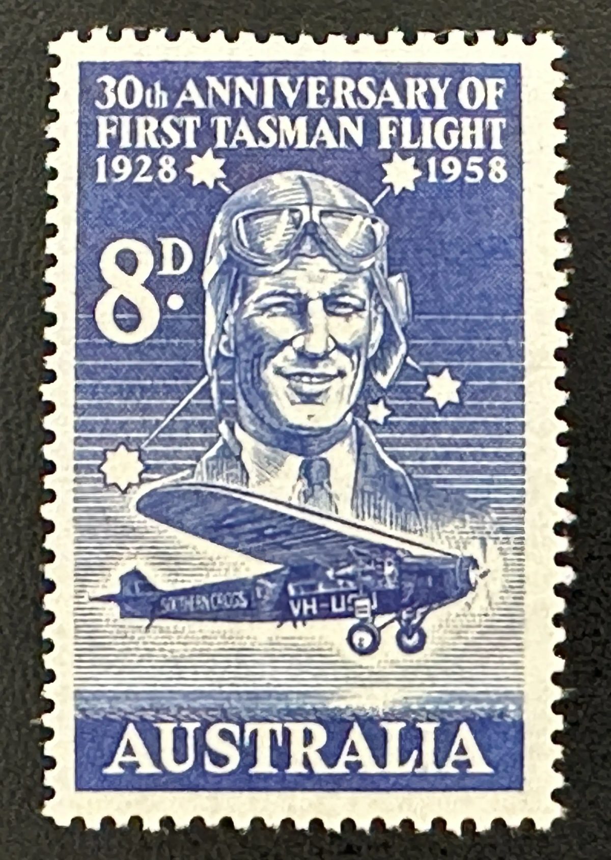 Australie 1958 Mi. 284 émission commune vol Tasman Kingsford Smith