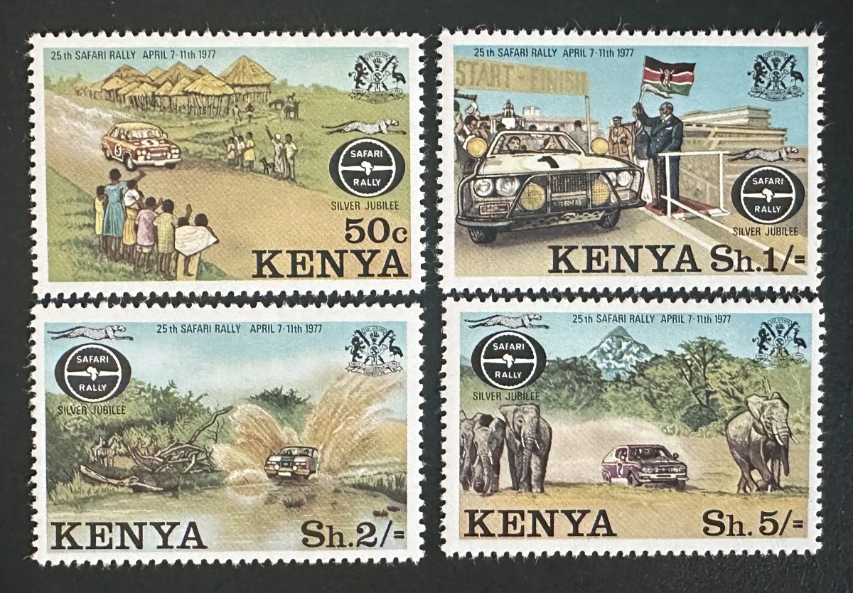 Kenya 1977 Mi. 74-77 émission commune Safari Rally jubilé argent