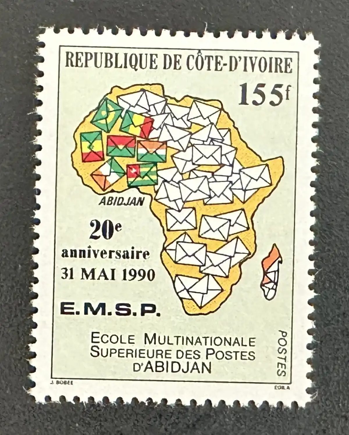 Côte d'Ivoire 1990 Mi. 1013 émission commune EMSP Abidjan Afrique