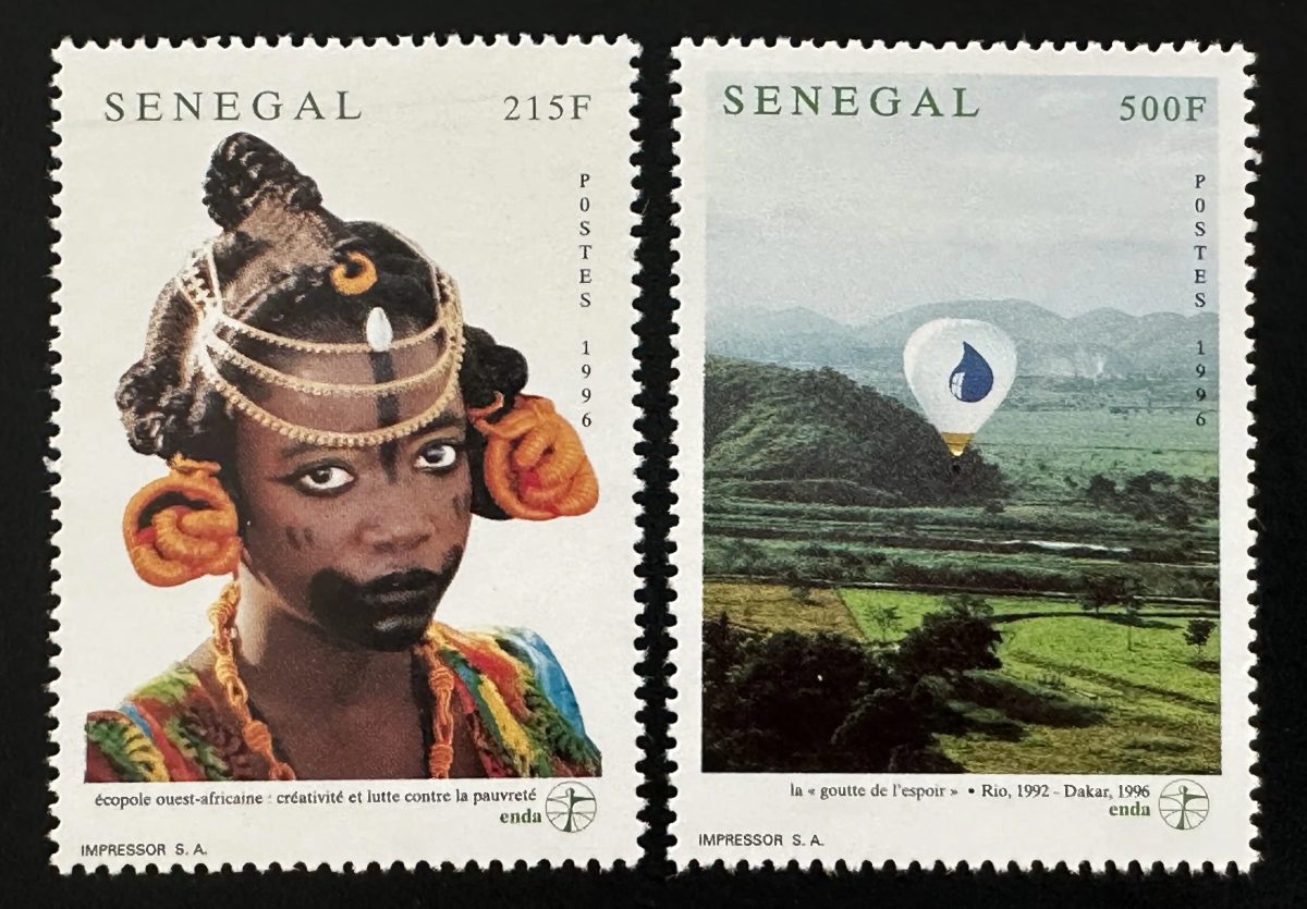 Senegal 1996 Mi. 1424-1425 joint issue ENDA ecopole balloon hope