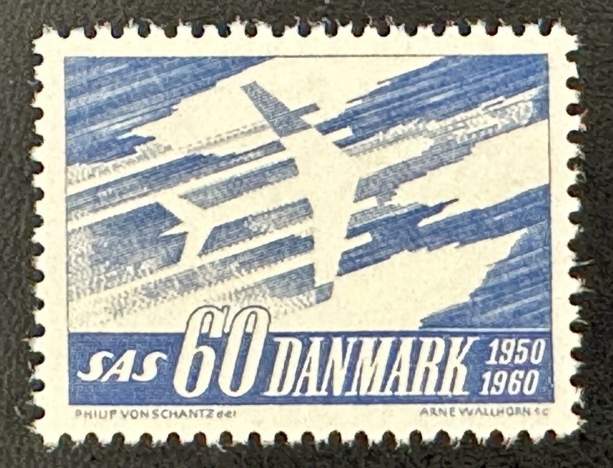 Dänemark 1960 Mi. 388 Gemeinschaftsausgabe SAS Luftfahrt Skandinavien