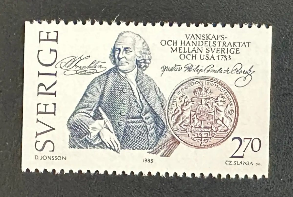 Suède 1983 Mi. 1232 émission commune Franklin traité commerce