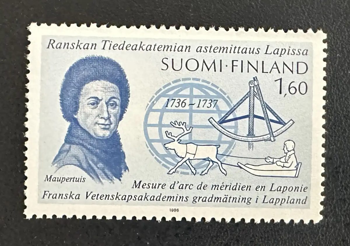 Finlande 1986 Mi. 1002 émission commune Maupertuis méridien Laponie
