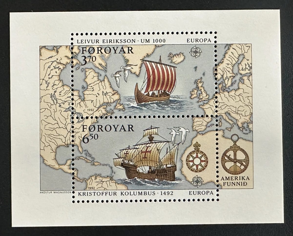 Faroe Islands 1992 Mi. Bl. 5 Europa Joint Issue Columbus Eriksson Ship