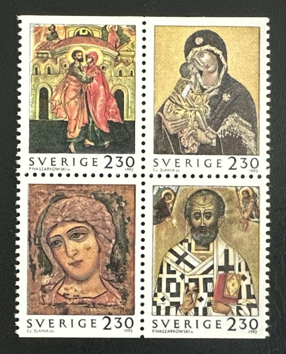 Sweden 1992 Mi. 1748-1751 joint issue Byzantine icons Virgin