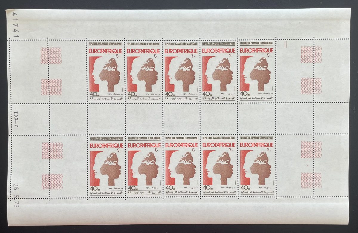 Mauritanie 1975 YT 336 planche Europafrique carte Europe Afrique