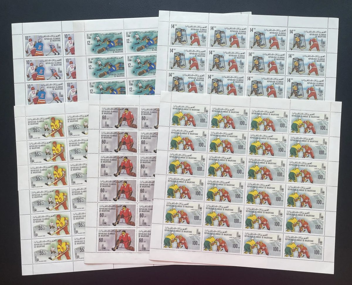 Mauritanie 1979 YT 431-436 planche hockey glace Lake Placid Jeux Olympiques