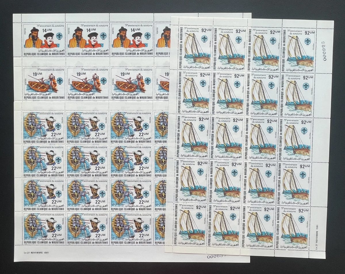 Mauritanie 1982 YT 496-499 planche scoutisme bateaux voiliers