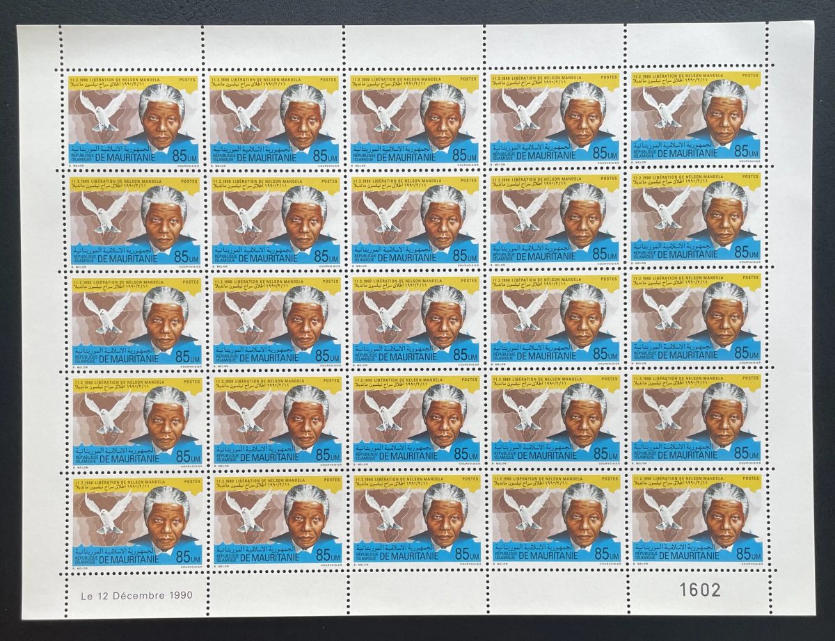 Mauretanien 1991 YT 646 Bogen Befreiung Nelson Mandela Friedenstaube