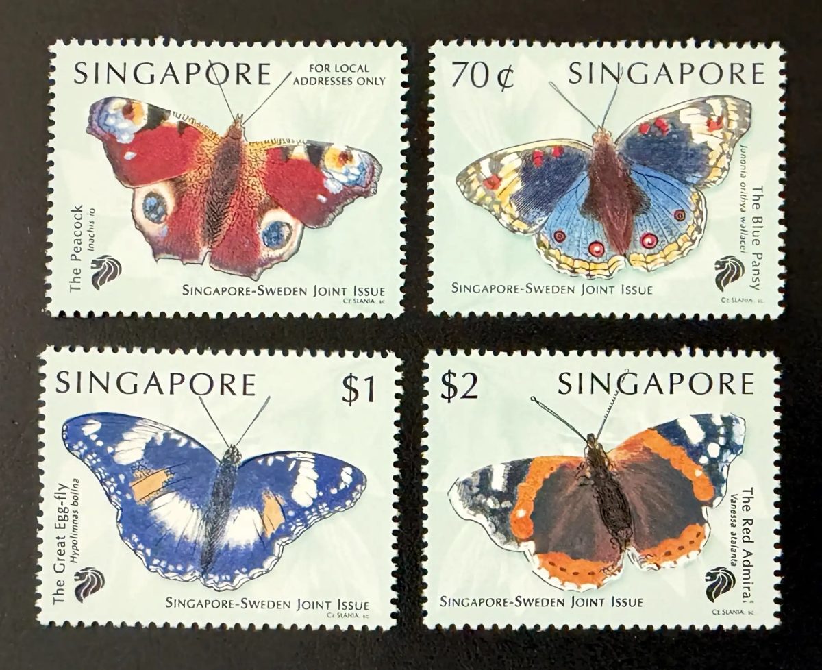 Singapour 1999 Mi. 954-957 émission commune Suède papillons faune